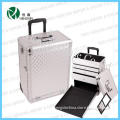 ABS cosmetic trolley case rolling makeup train case beauty vanity box